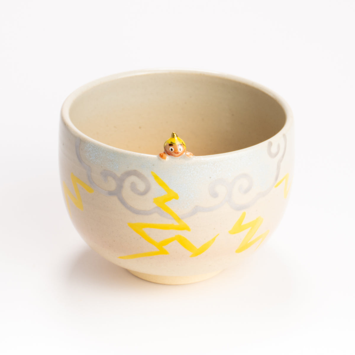 抹茶碗　かみなりさま　峨山 KOTOPOTTER