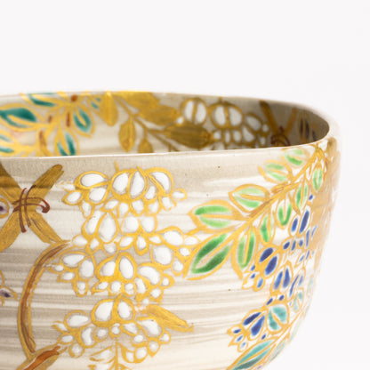 抹茶碗　四方形 藤の絵　宮川香林 KOTOPOTTER
