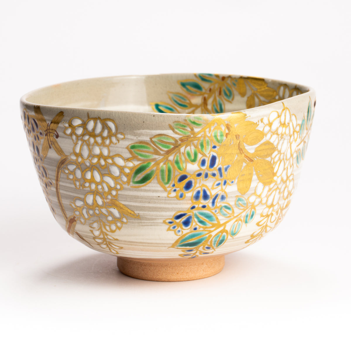 抹茶碗　四方形 藤の絵　宮川香林 KOTOPOTTER