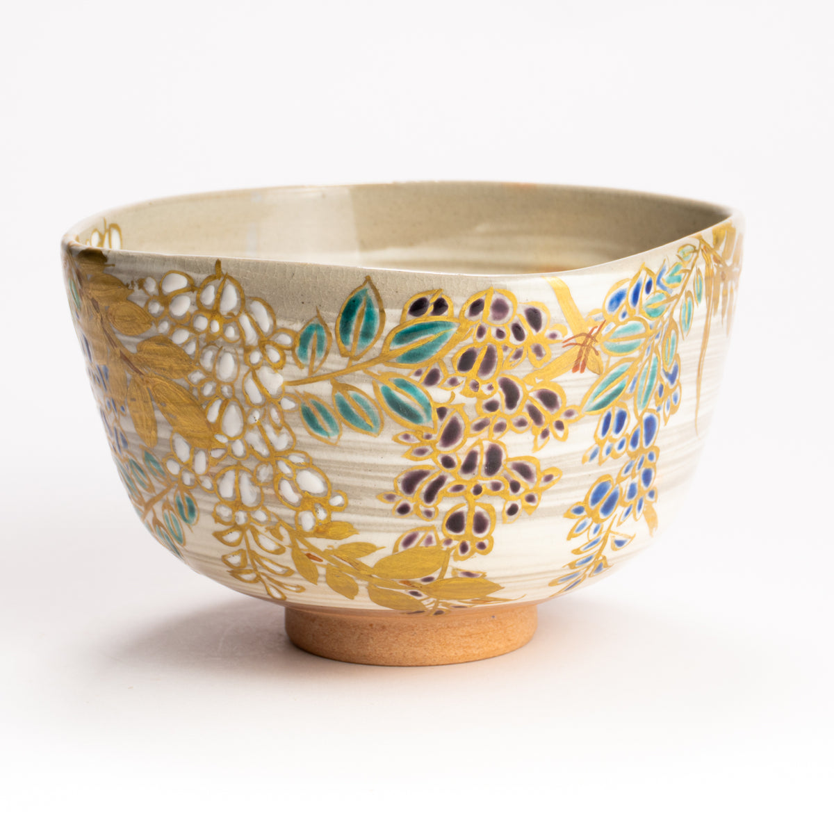 抹茶碗　四方形 藤の絵　宮川香林 KOTOPOTTER