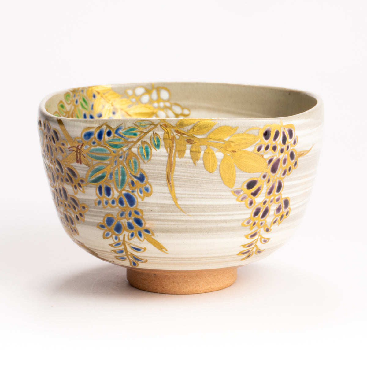 抹茶碗　四方形 藤の絵　宮川香林 KOTOPOTTER