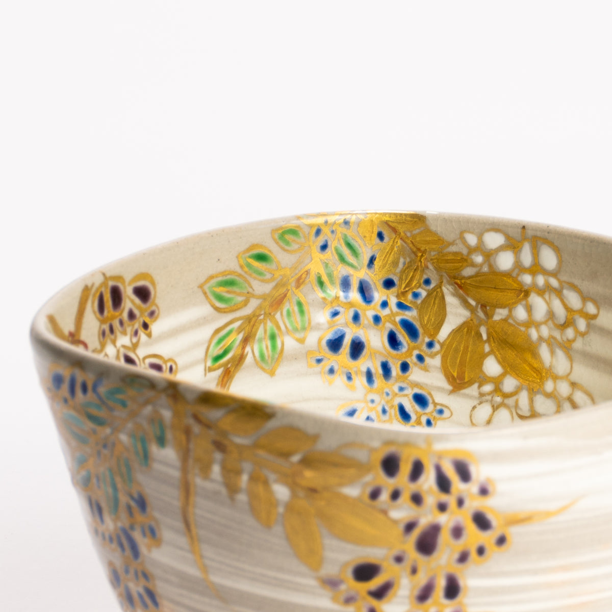 抹茶碗　四方形 藤の絵　宮川香林 KOTOPOTTER