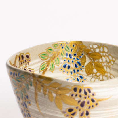 抹茶碗　四方形 藤の絵　宮川香林 KOTOPOTTER