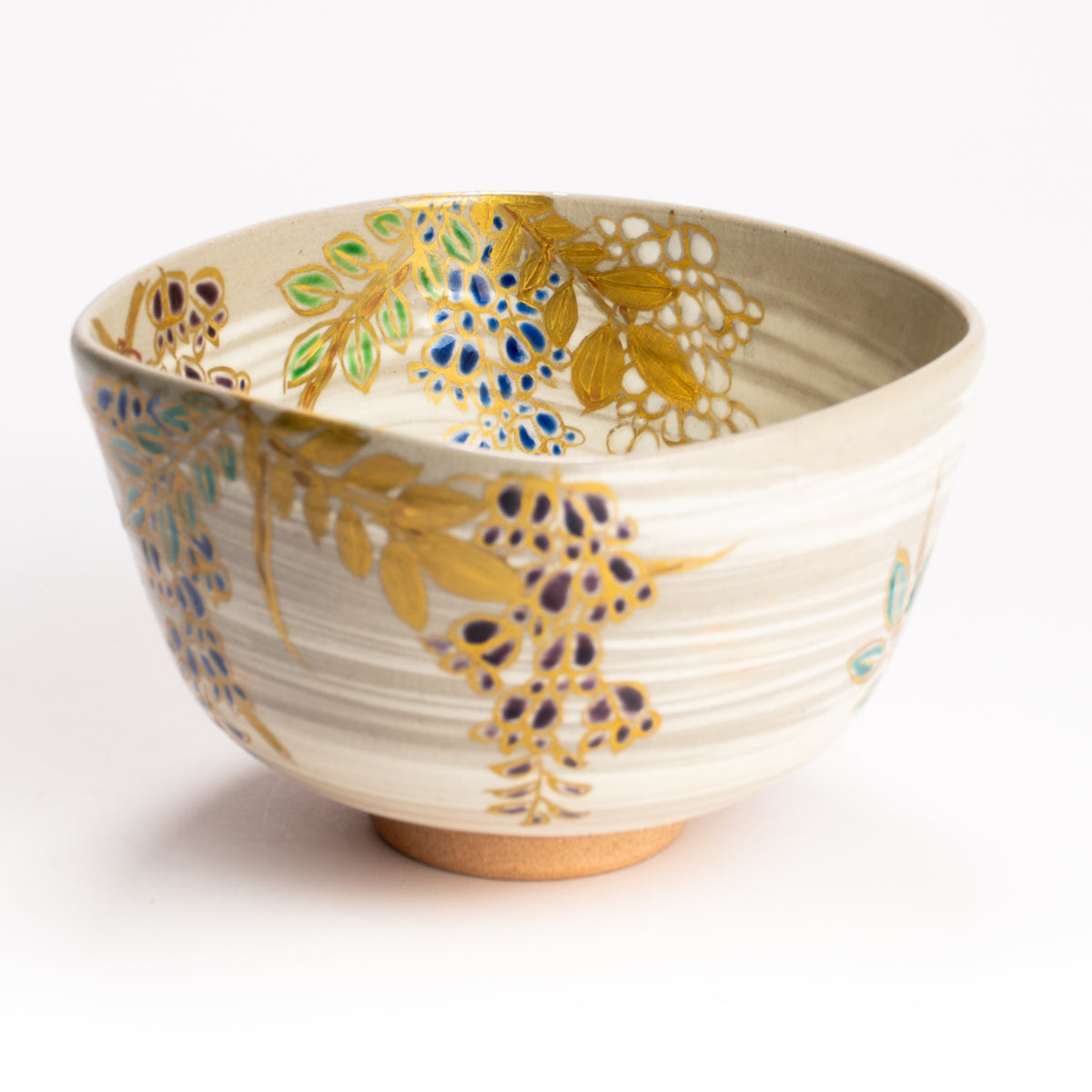 抹茶碗　四方形 藤の絵　宮川香林 KOTOPOTTER