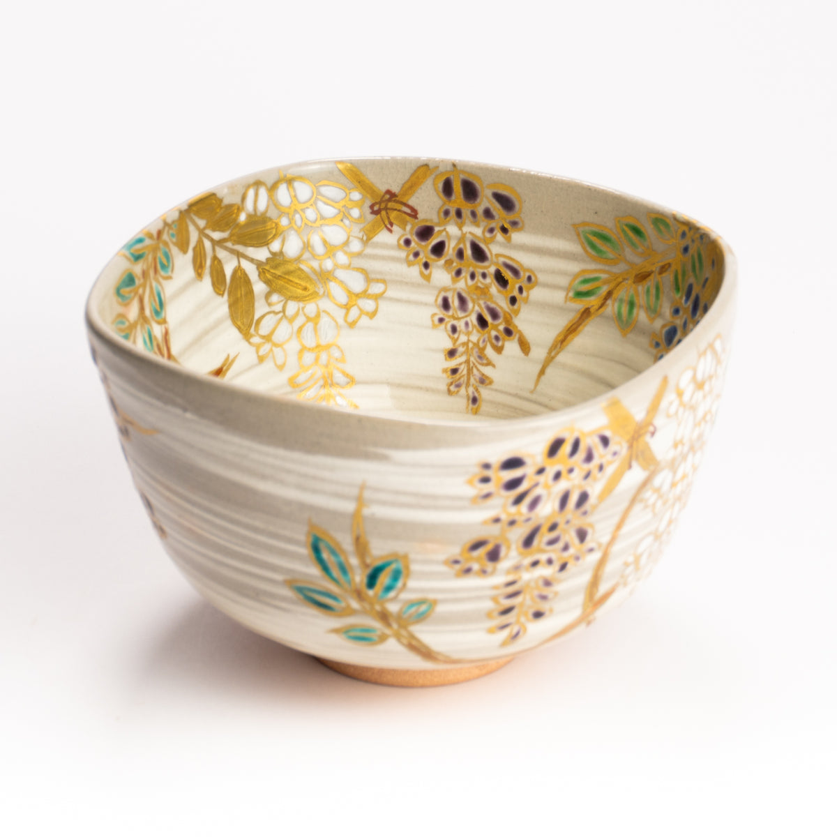 抹茶碗　四方形 藤の絵　宮川香林 KOTOPOTTER