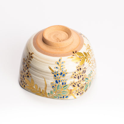 抹茶碗　四方形 藤の絵　宮川香林 KOTOPOTTER