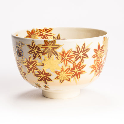 抹茶碗　紅葉に山雀　宮川香林 KOTOPOTTER