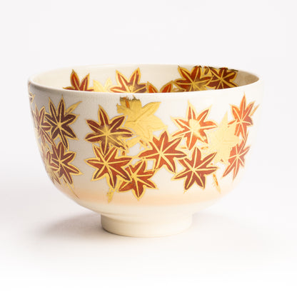 抹茶碗　紅葉に山雀　宮川香林 KOTOPOTTER