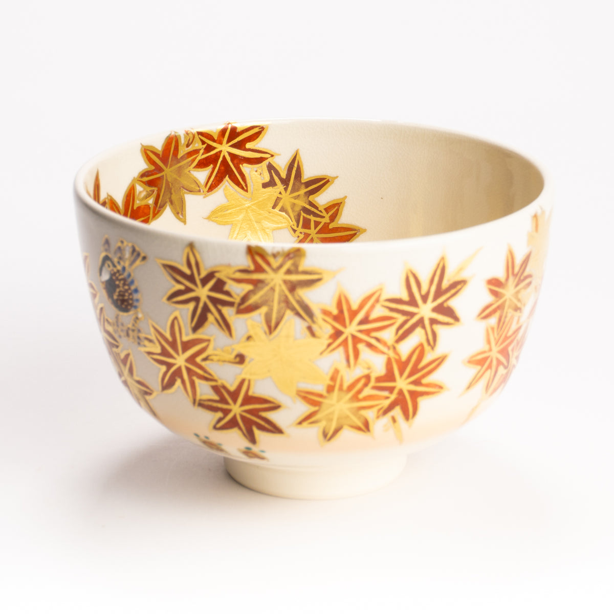 抹茶碗　紅葉に山雀　宮川香林 KOTOPOTTER