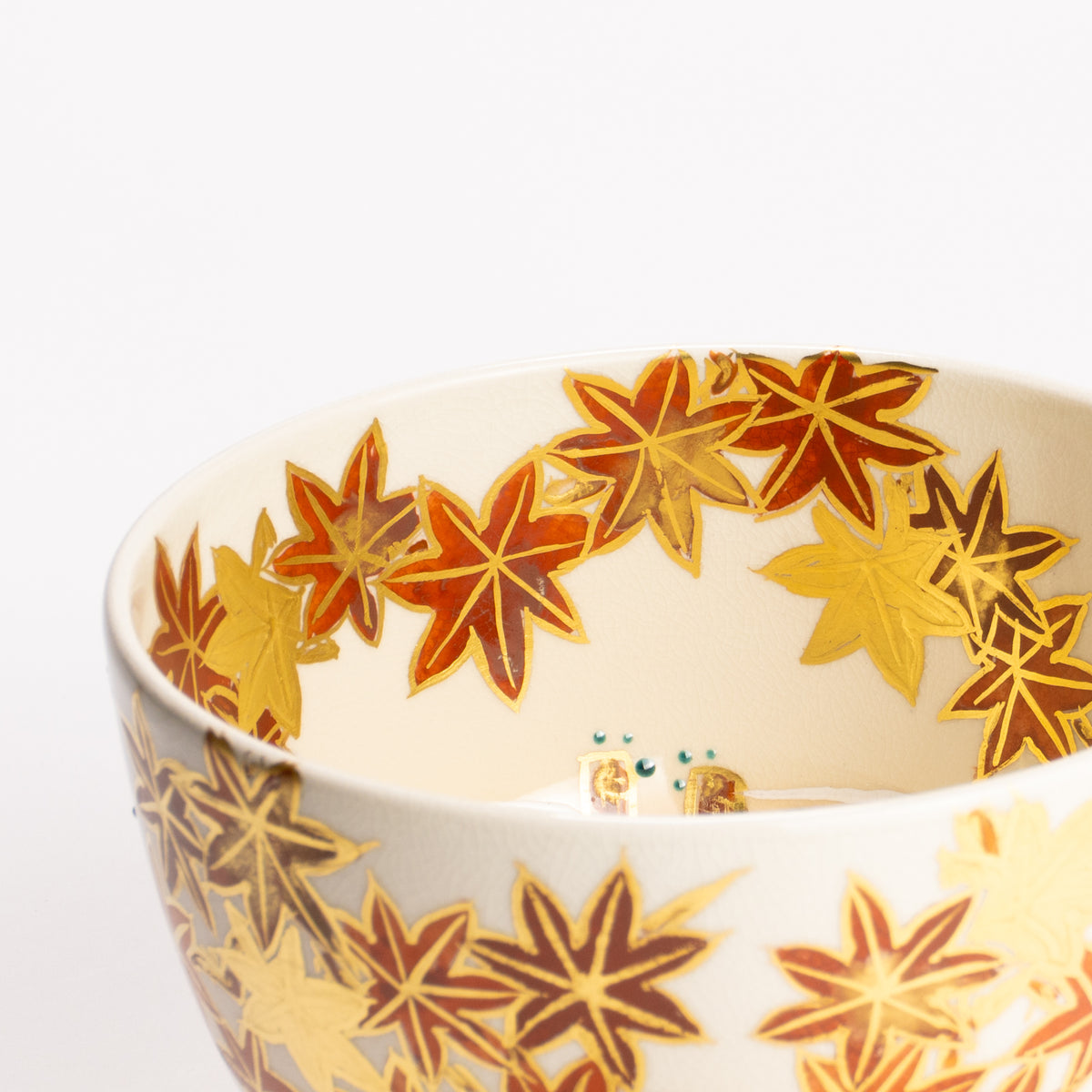 抹茶碗　紅葉に山雀　宮川香林 KOTOPOTTER