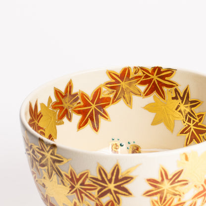 抹茶碗　紅葉に山雀　宮川香林 KOTOPOTTER