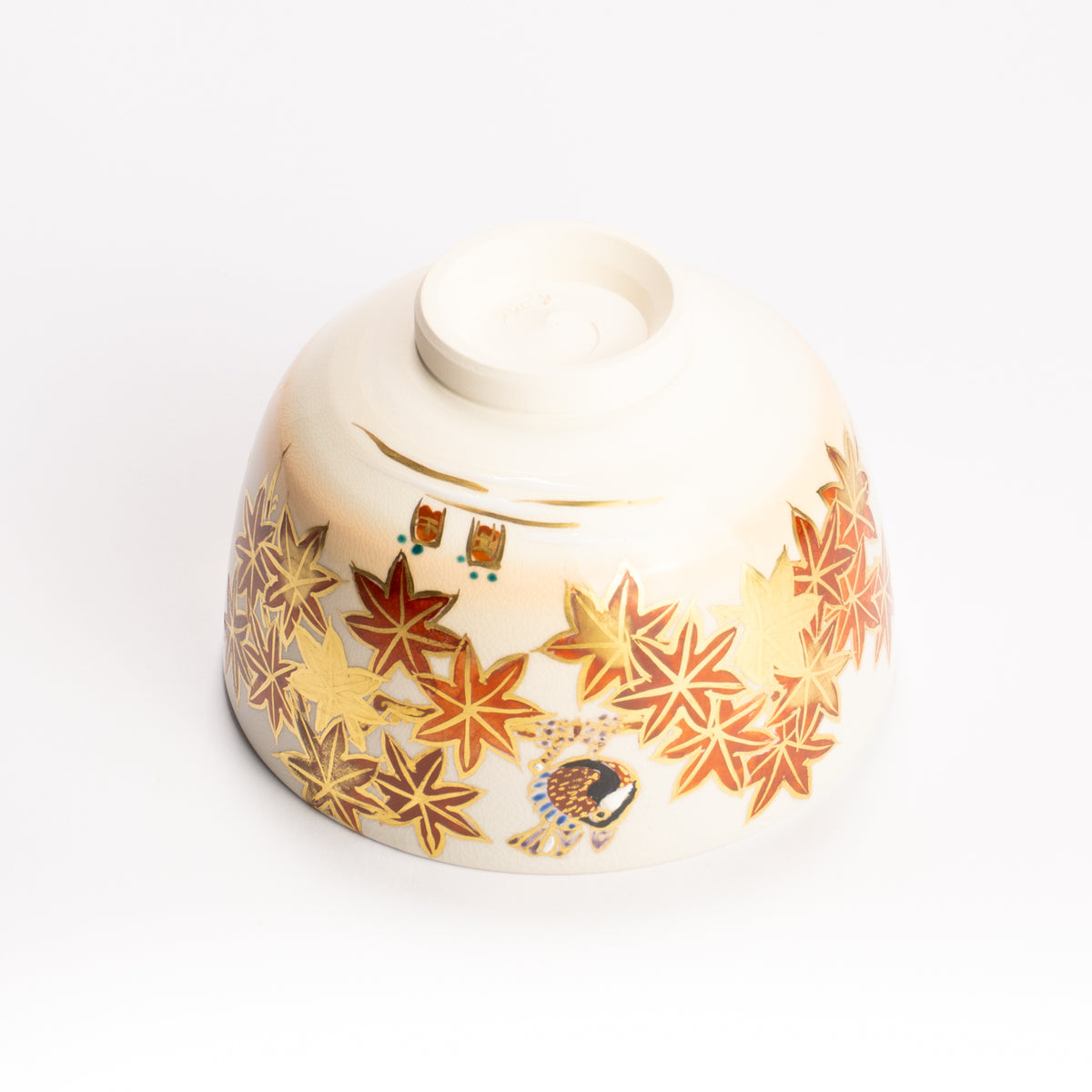 抹茶碗　紅葉に山雀　宮川香林 KOTOPOTTER