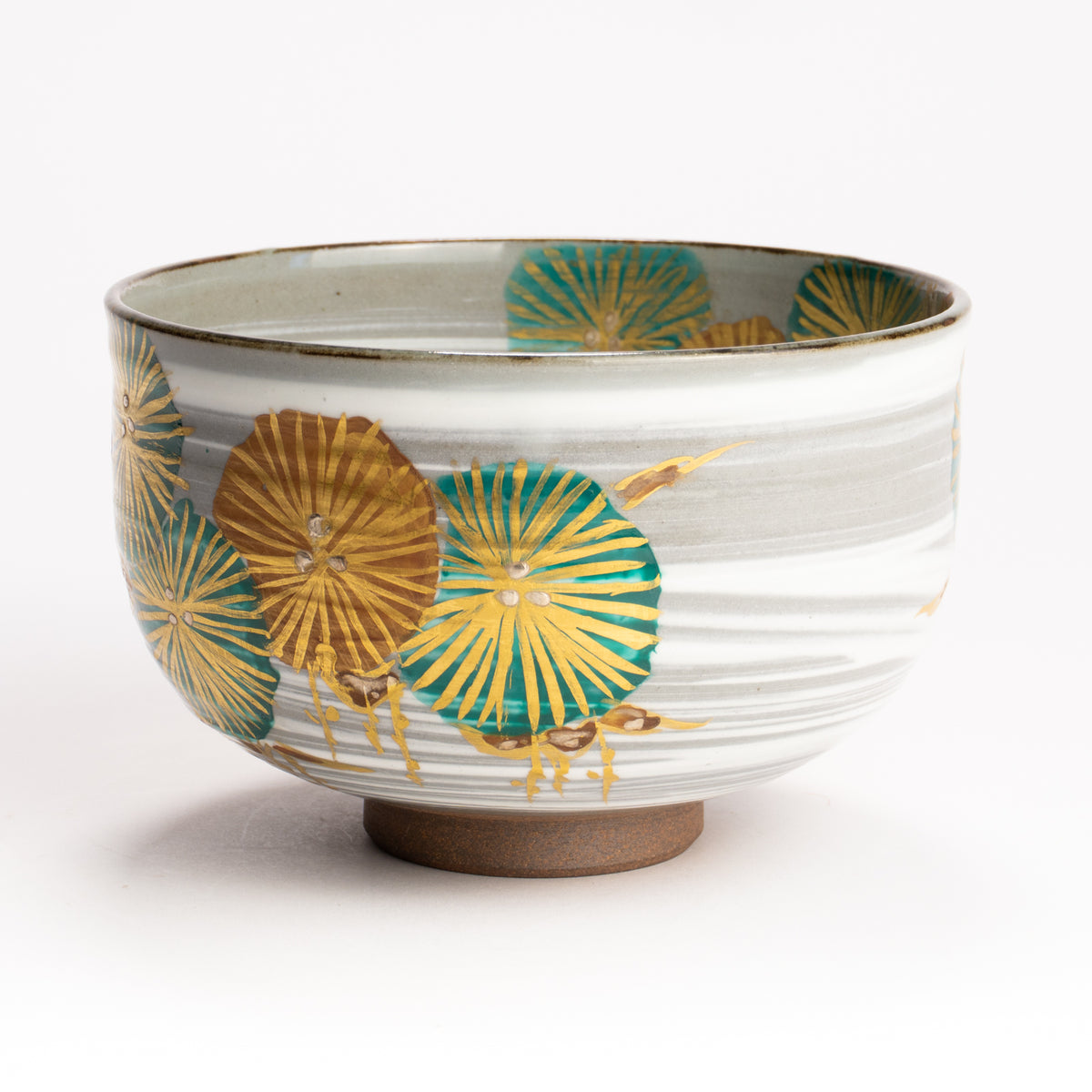 抹茶碗　唐松の絵　宮川香林 KOTOPOTTER