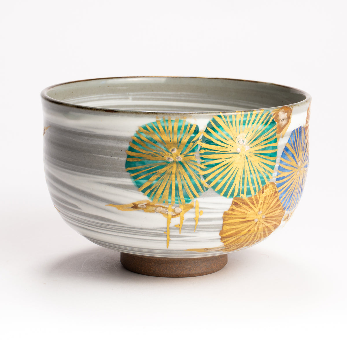 抹茶碗　唐松の絵　宮川香林 KOTOPOTTER