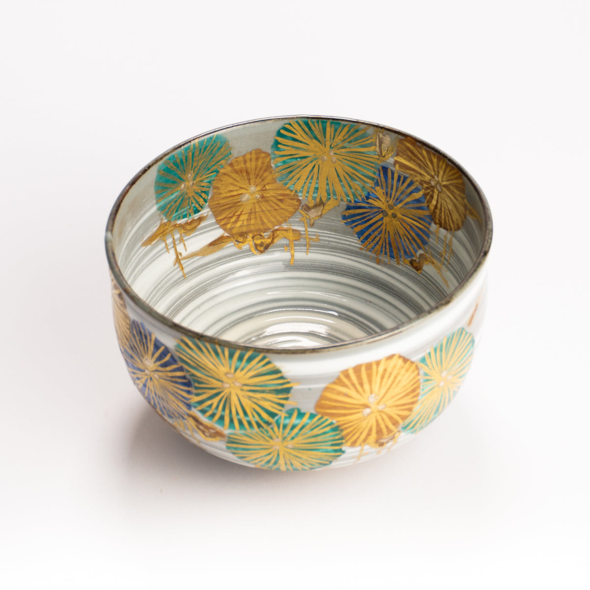 抹茶碗　唐松の絵　宮川香林 KOTOPOTTER