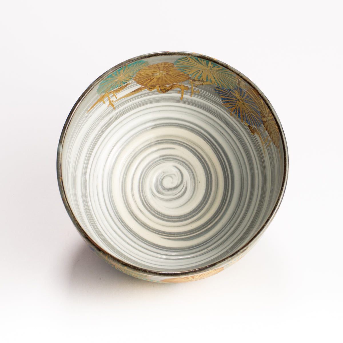 抹茶碗　唐松の絵　宮川香林 KOTOPOTTER