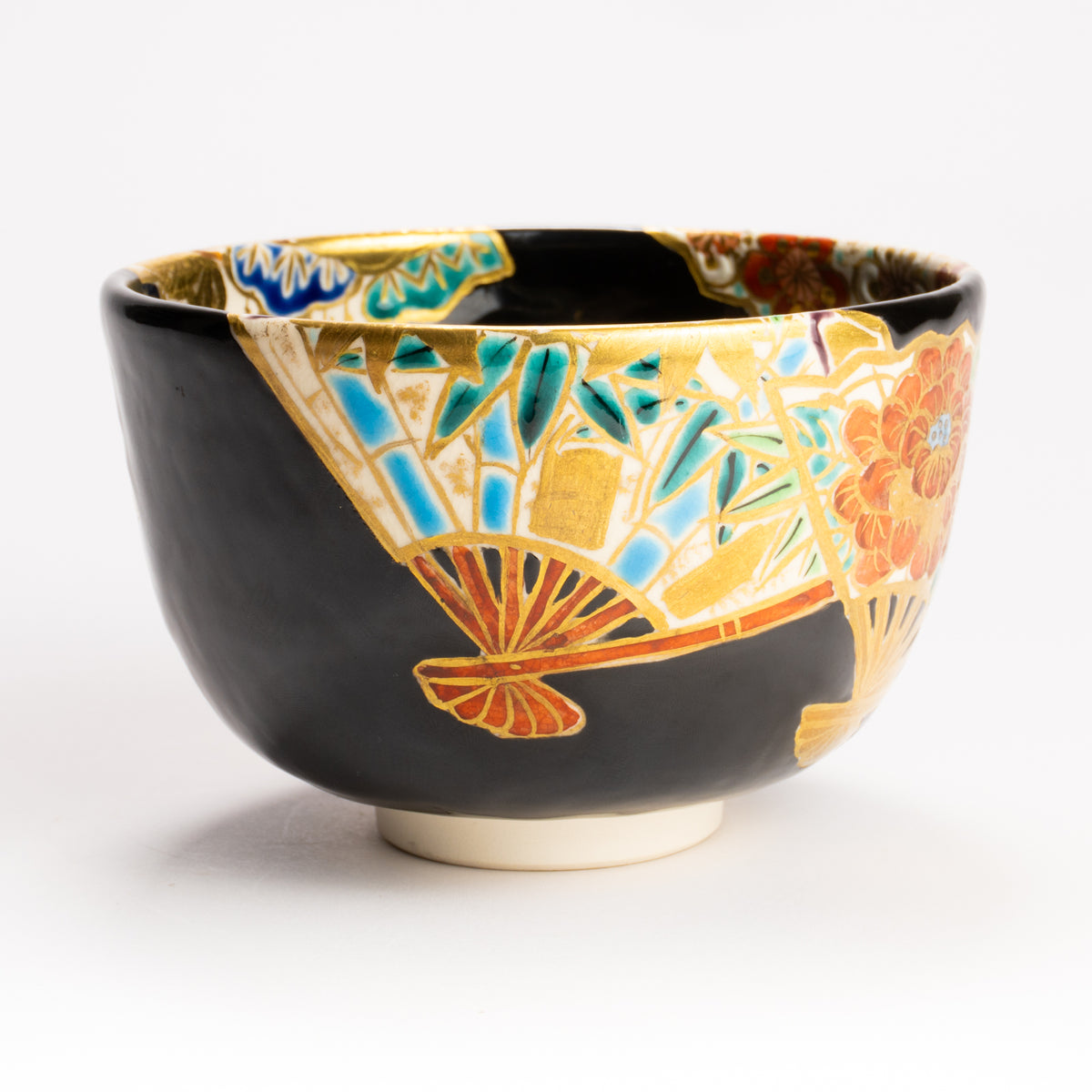 抹茶碗　扇面 四季草花の絵　宮川香林 KOTOPOTTER