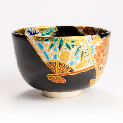 抹茶碗　扇面 四季草花の絵　宮川香林 KOTOPOTTER