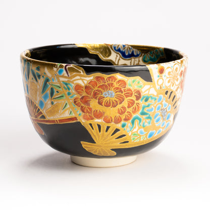抹茶碗　扇面 四季草花の絵　宮川香林 KOTOPOTTER