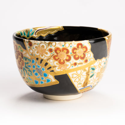 抹茶碗　扇面 四季草花の絵　宮川香林 KOTOPOTTER