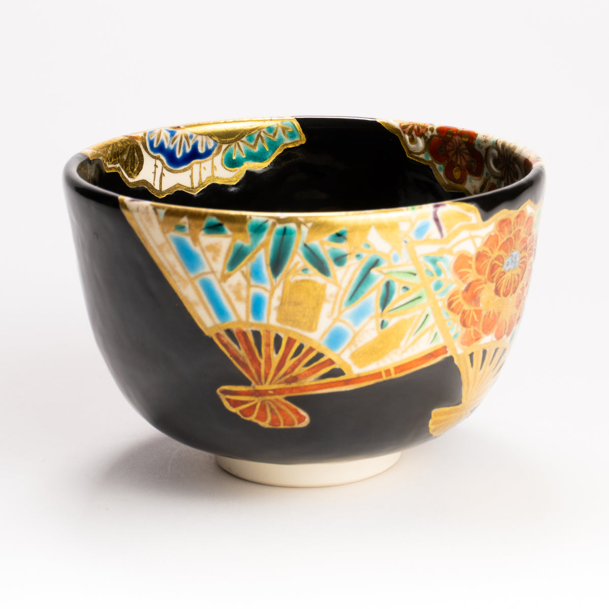 抹茶碗　扇面 四季草花の絵　宮川香林 KOTOPOTTER