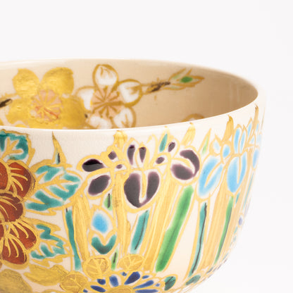 抹茶碗　四季草花の絵　宮川香林 KOTOPOTTER