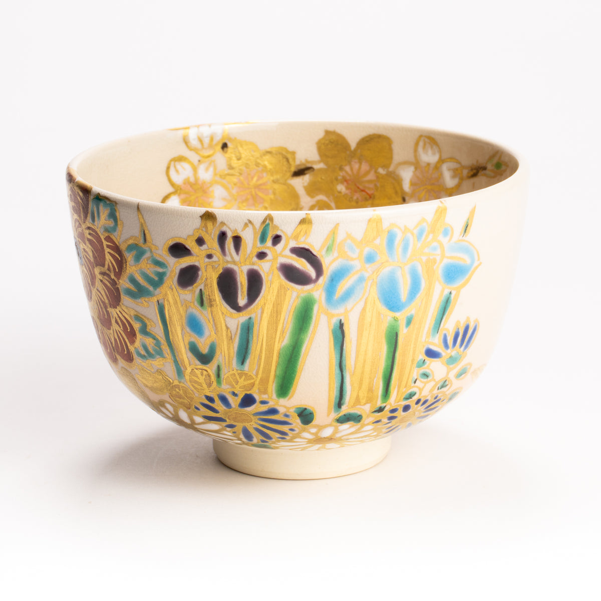 抹茶碗　四季草花の絵　宮川香林 KOTOPOTTER