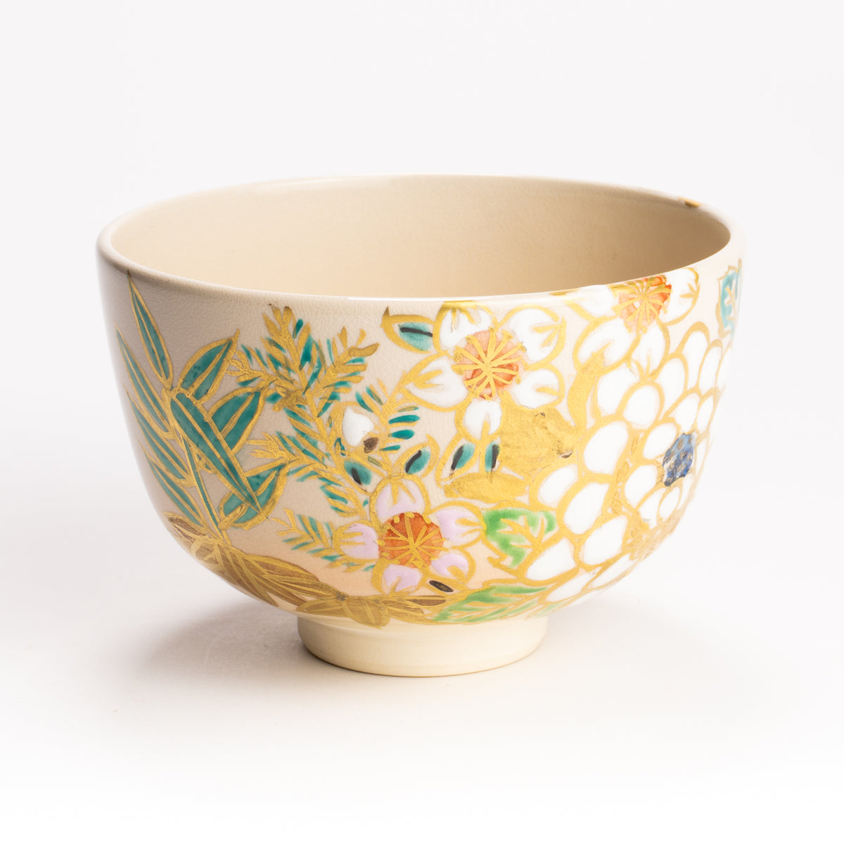抹茶碗　四季草花の絵　宮川香林 KOTOPOTTER