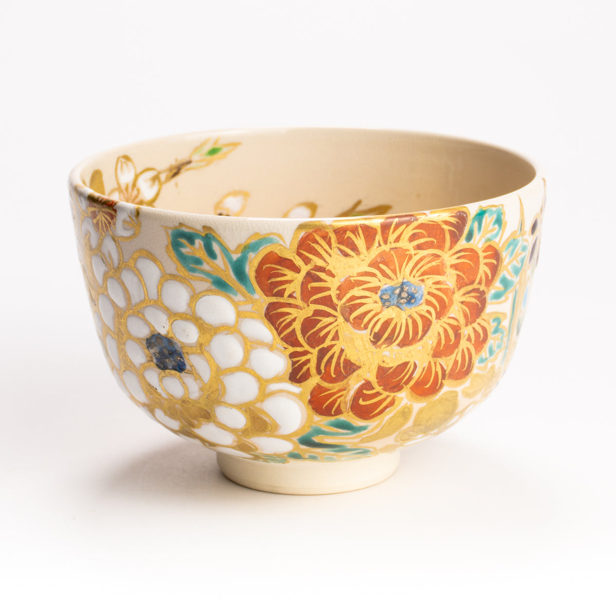 抹茶碗　四季草花の絵　宮川香林 KOTOPOTTER