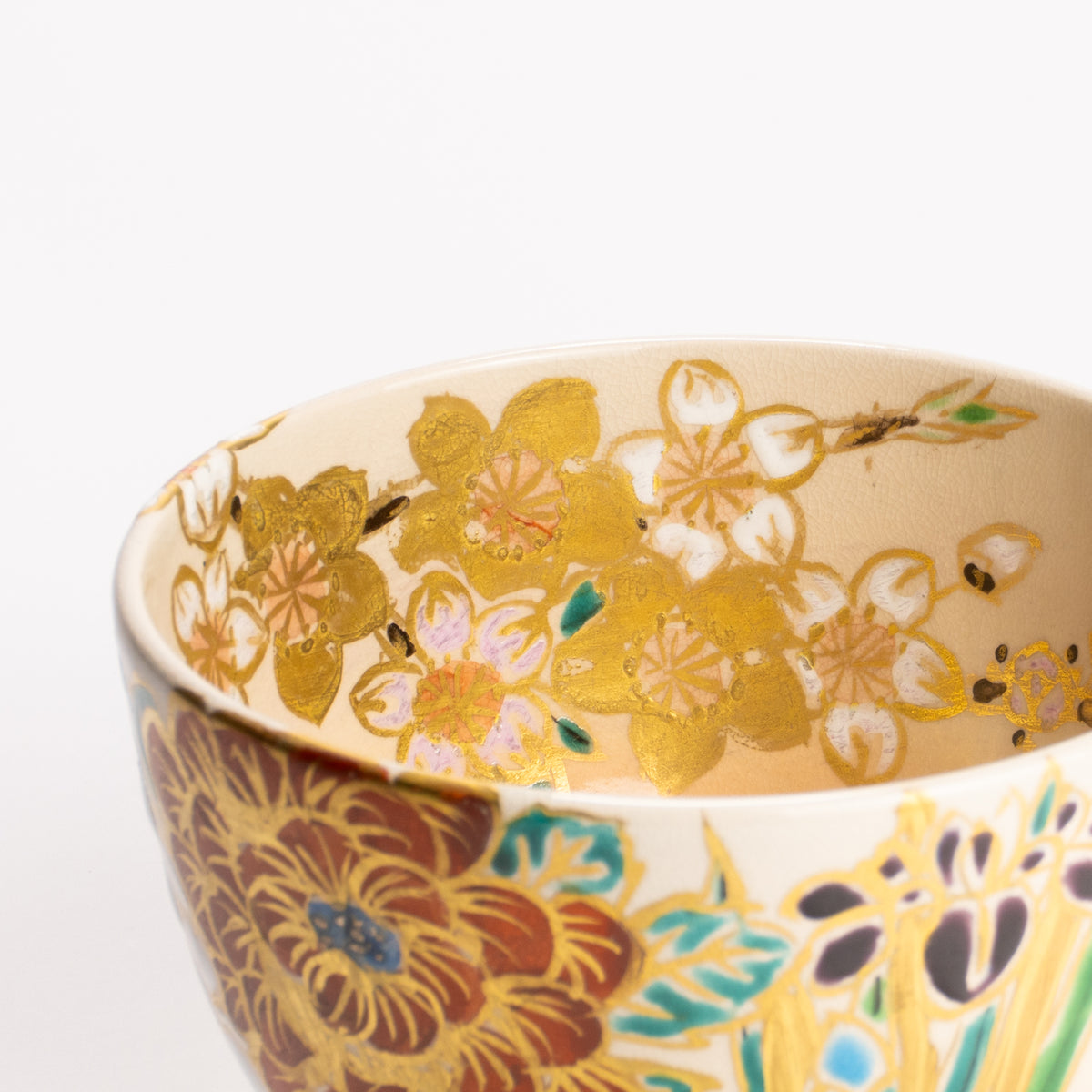 抹茶碗　四季草花の絵　宮川香林 KOTOPOTTER