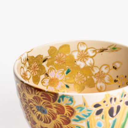 抹茶碗　四季草花の絵　宮川香林 KOTOPOTTER