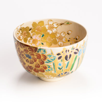 抹茶碗　四季草花の絵　宮川香林 KOTOPOTTER