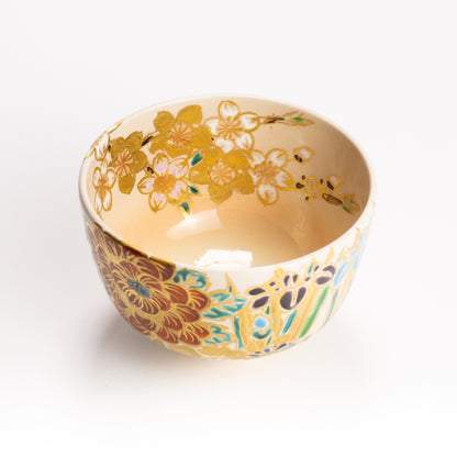 抹茶碗　四季草花の絵　宮川香林 KOTOPOTTER