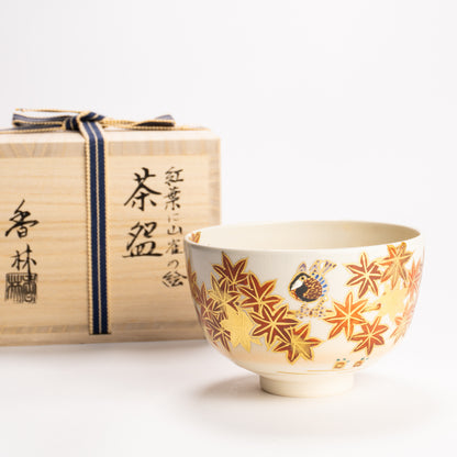 抹茶碗　紅葉に山雀　宮川香林 KOTOPOTTER