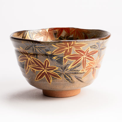 抹茶碗　黒陶紅葉　俊山窯 KOTOPOTTER