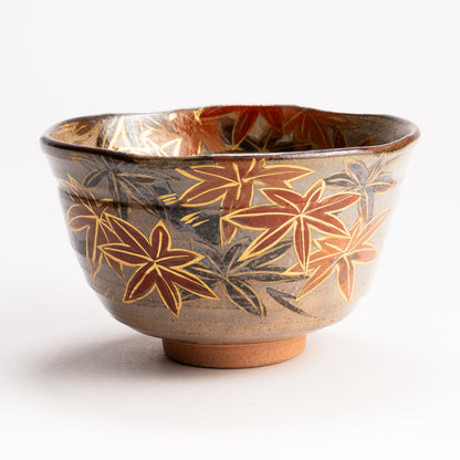 抹茶碗　黒陶紅葉　俊山窯 KOTOPOTTER