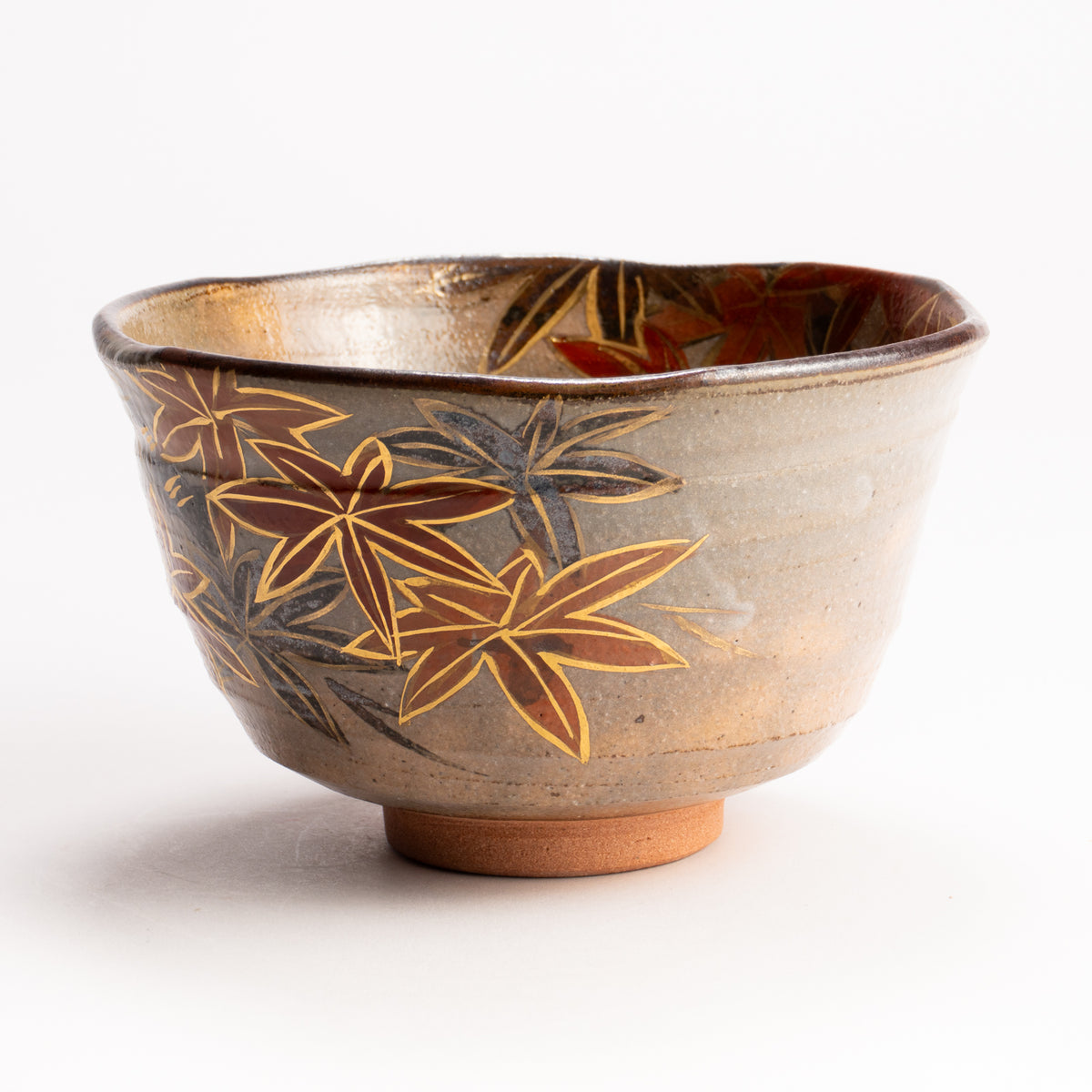 抹茶碗　黒陶紅葉　俊山窯 KOTOPOTTER