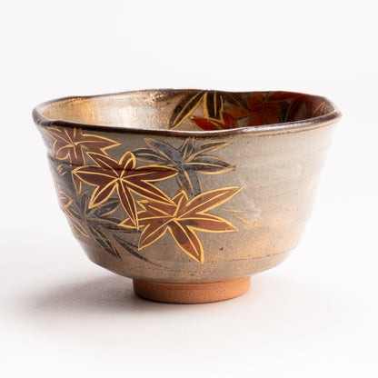 抹茶碗　黒陶紅葉　俊山窯 KOTOPOTTER