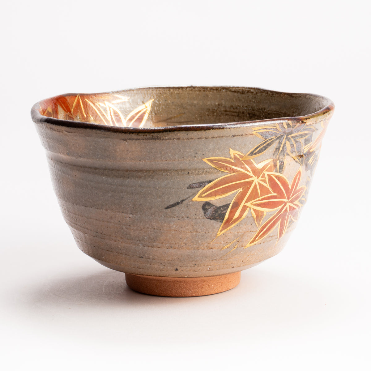 抹茶碗　黒陶紅葉　俊山窯 KOTOPOTTER