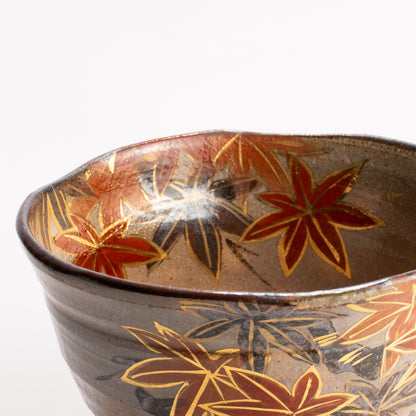 抹茶碗　黒陶紅葉　俊山窯 KOTOPOTTER