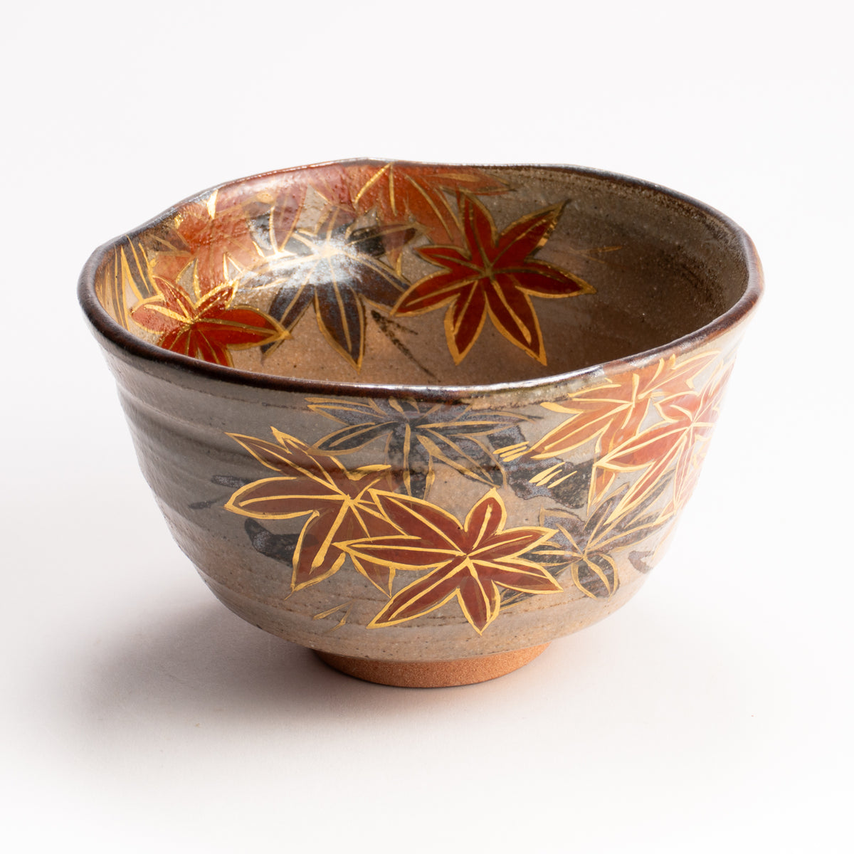 抹茶碗　黒陶紅葉　俊山窯 KOTOPOTTER