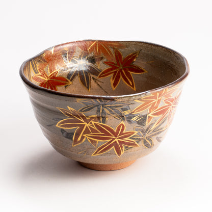 抹茶碗　黒陶紅葉　俊山窯 KOTOPOTTER