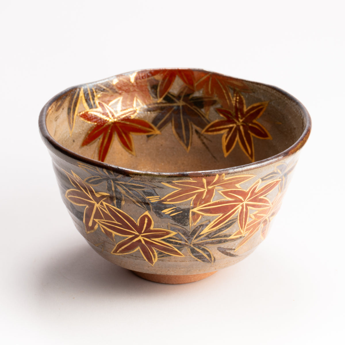 抹茶碗　黒陶紅葉　俊山窯 KOTOPOTTER
