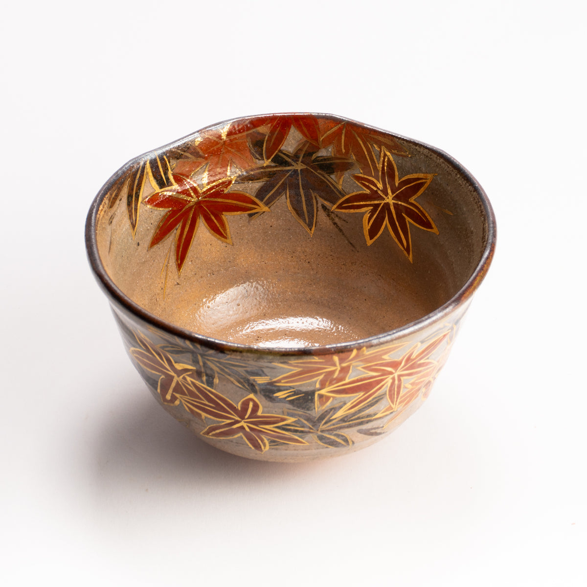 抹茶碗　黒陶紅葉　俊山窯 KOTOPOTTER