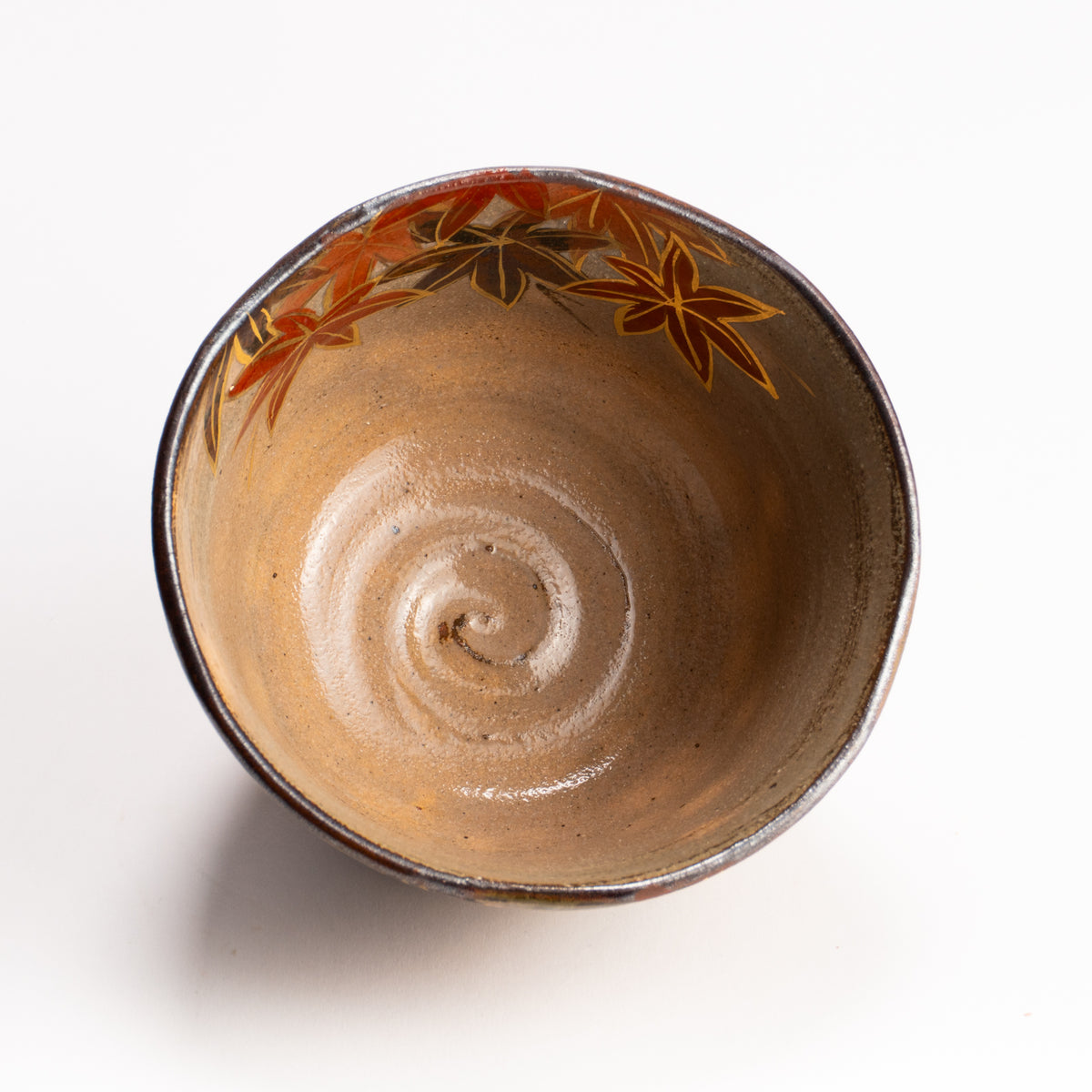 抹茶碗　黒陶紅葉　俊山窯 KOTOPOTTER