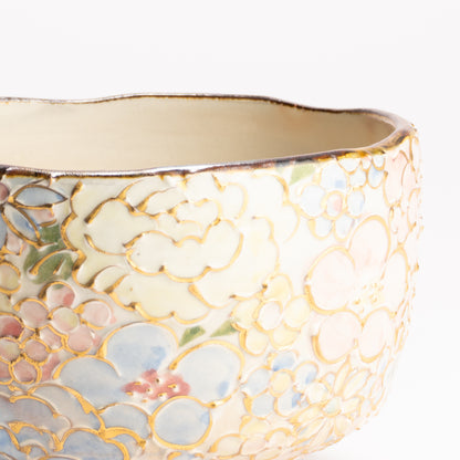 抹茶碗　色絵金彩 花詰　俊山窯 KOTOPOTTER