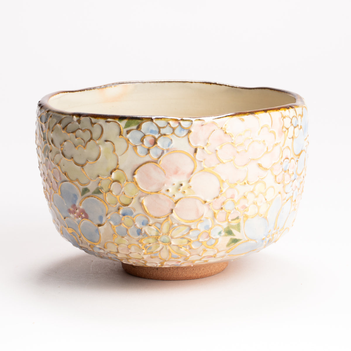抹茶碗　色絵金彩 花詰　俊山窯 KOTOPOTTER