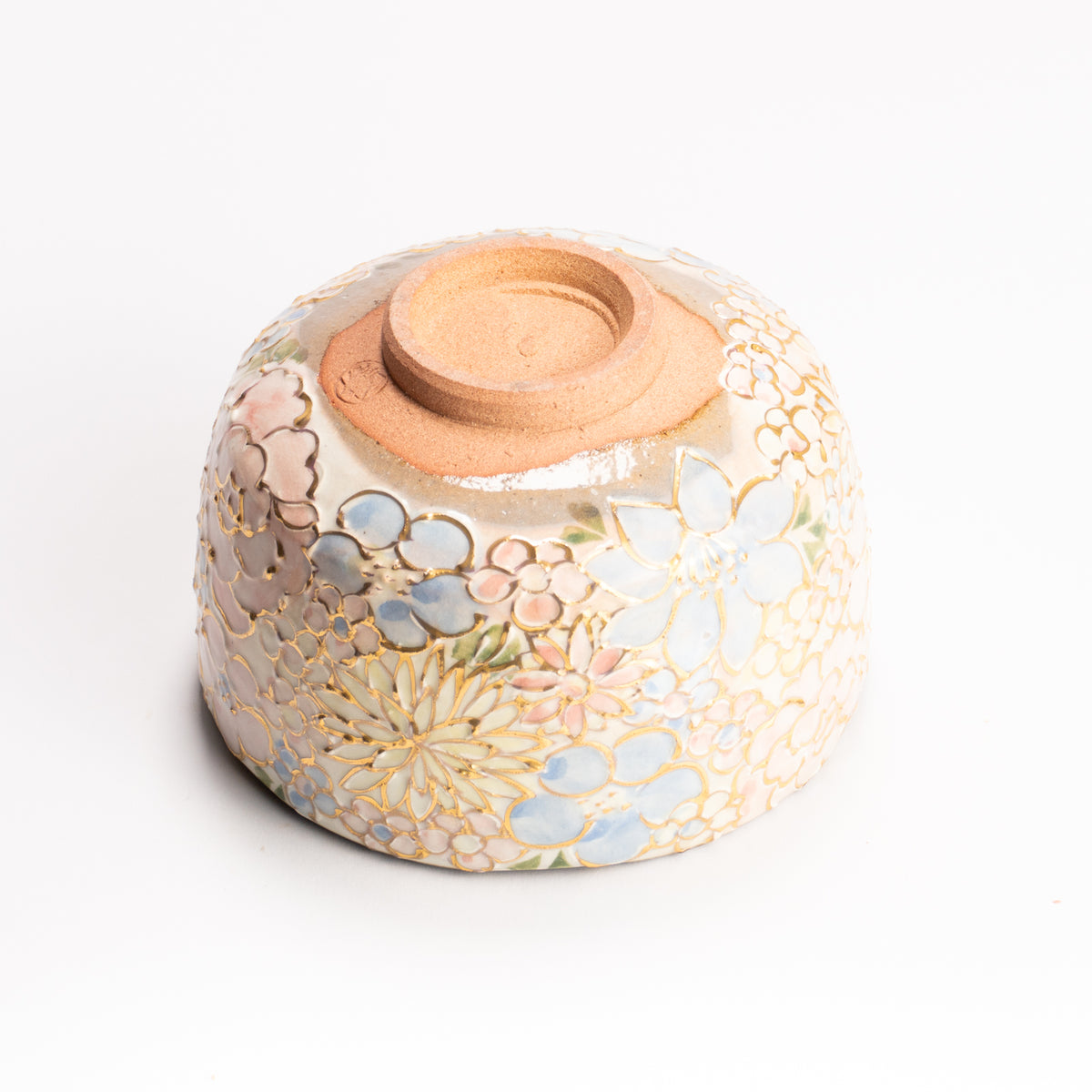 抹茶碗　色絵金彩 花詰　俊山窯 KOTOPOTTER