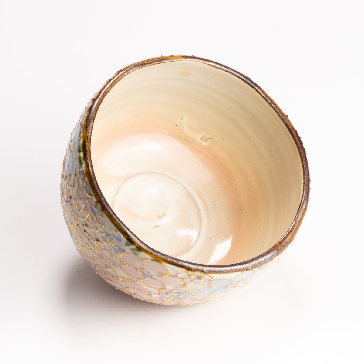 抹茶碗　色絵金彩 花詰　俊山窯 KOTOPOTTER