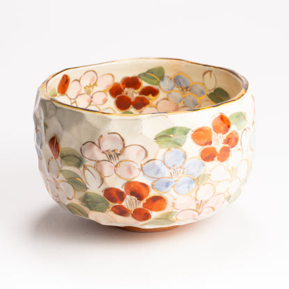 抹茶碗　色絵 椿之図　俊山窯 KOTOPOTTER